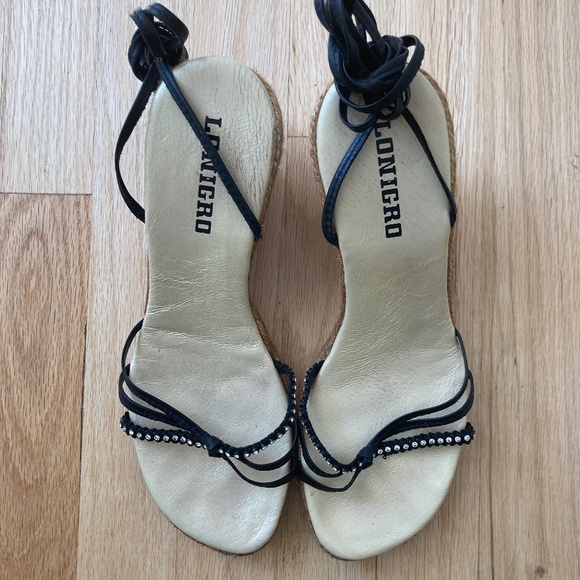 Leather Espadrille Platform Wedge Sandals – Made in Italy – US 9 - Picture 8 of 8